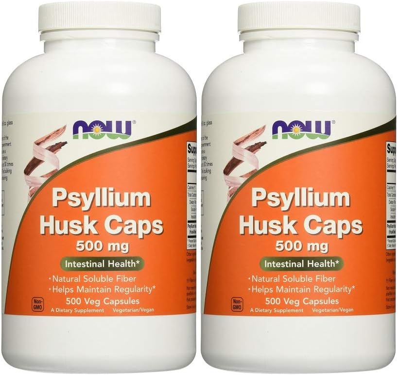 NOW Psyllium Husk Caps , 500 mg , 500 Capsules