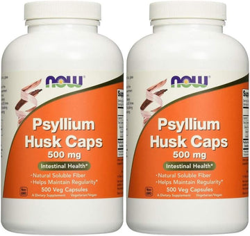 NOW Psyllium Husk Caps , 500 mg , 500 Capsules