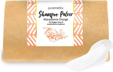 Puremetics Macadamia Orange Shampoo Powder For Oily Hair And Sensitive Scalp