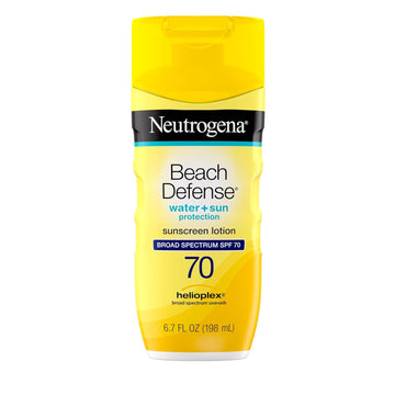 Neutrogena Beach Defense Water-Resistant Face & Body Spf 70 Sunscreen Lotion With Broad Spectrum Uva/Uvb Protection, Oil-Free Fast-Absorbing Sunscreen Lotion, Oxybenzone-Free, 6.7 Oz