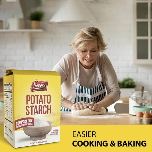 Lieber’S Potato Starch – 17.6Oz Gluten Free Potato Flour For Baking – Premium Non-Gmo Thickener For Sauces, Soups – 42 Servings – Vegan Friendly – Compact Size