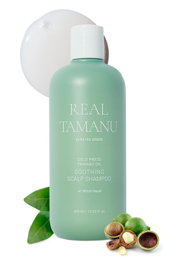 RATED GREEN REAL TAMANU Soothing Scalp Shampoo | Scalp Relief & Nourishing Shampoo for Troubled & Itchy Scalp | Tamanu Oil Organic Cold Pressed Shampoo for Dry Scalp and Itching (13.52 Fl Oz)