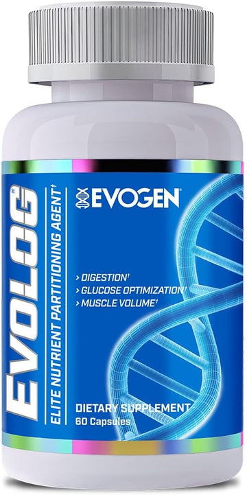 Evogen Evolog - Glucose Disposal Agent (Gda) & Elite Nutrient Partitioning | Mass Gainer & Weight Gainer For Women & Men | Supports Digestion, Glucose Optimization, Muscle Volume | 60 Capsules