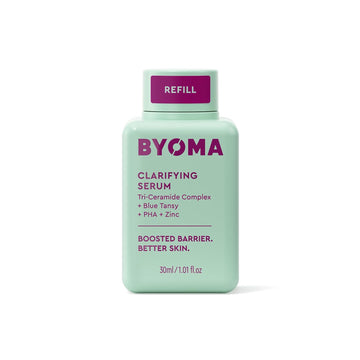 Byoma Clarifying Serum Refill - Barrier Repair Serum - Clarifying Facial Serum For Acne Prone Skin - Calming Face Serum With Ceramides, Blue Tansy, Pha & Zinc - 1.01 Fl. Oz Refill