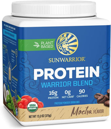 Sunwarrior Vegan Organic Protein Powder Plant-Based | Bcaa Amino Acids Hemp Seed Soy Free Dairy Free Gluten Free Synthetic Free Non-Gmo | Mocha 15 Servings | Warrior Blend