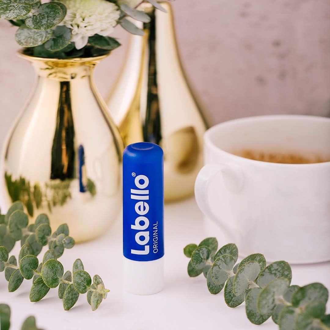 Labello Original Lip Balm Pack Of 6 (6 X 4.8 G) For Naturally Beautiful Lips, Without Mineral Oils, Protects Against Dehydration
