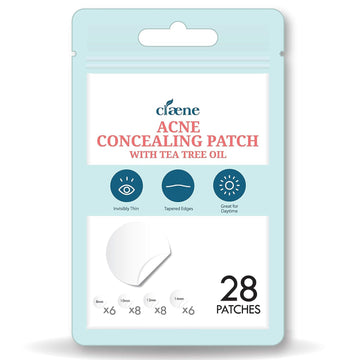 Acne Pimple Concealing Patch - Invisible, Blemish Spot, Hydrocolloid, Skin Treatment, Facial Stickers, Absorbing Cover, 4 Sizes, Blends in with skin (28Patches)