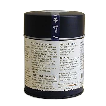 The Tao Of Tea, Blue Flower Earl Grey Black Tea, Loose Leaf, 3.5 Ounce Tin