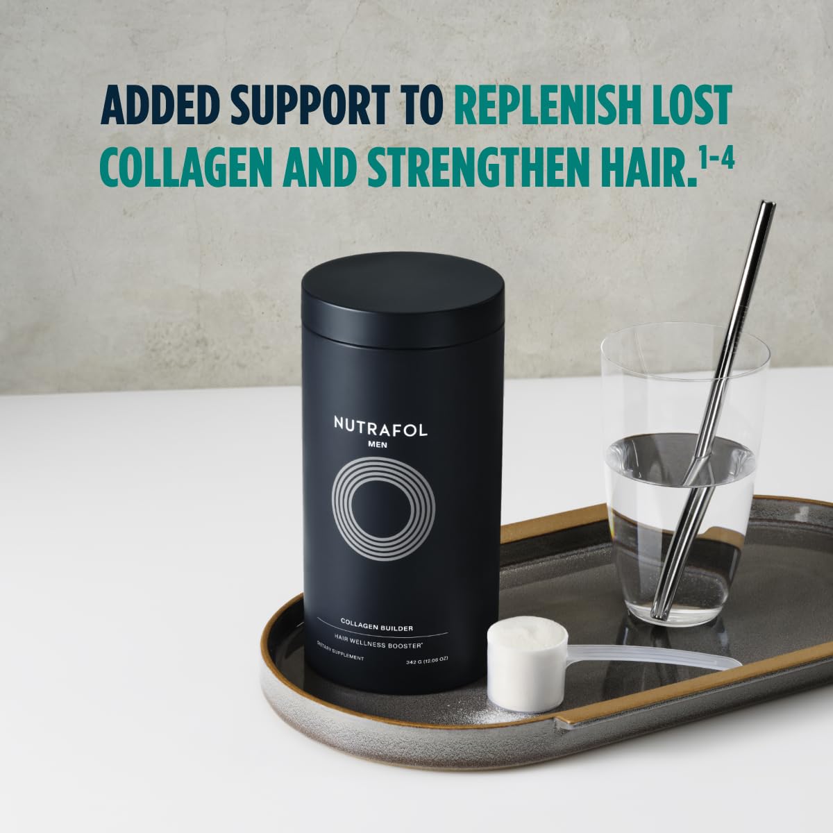 Nutrafol Men'S Hair Growth Supplement And Collagen Peptides Powder, Physician-Formulated For Visibly Thicker, Stronger Hair, Dermatologist Recommended - 1 Month Supply, 12 Oz Bottle : Beauty & Personal Care