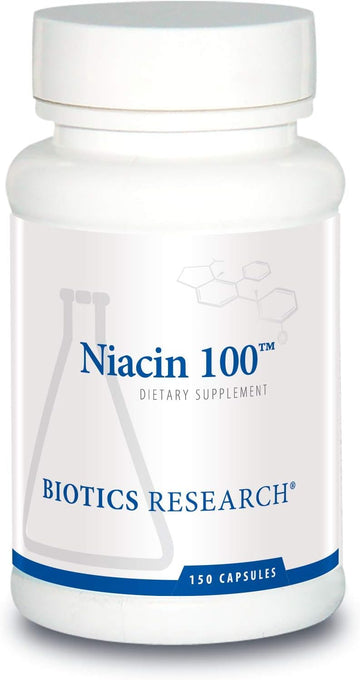 Biotics Research Niacin 100, 100 Milligram Niacin, Vitamin B3, Cholesterol, Hdl, Ldl, Triglyceride, Lp, Cardiovascular Health, 150 Capsules