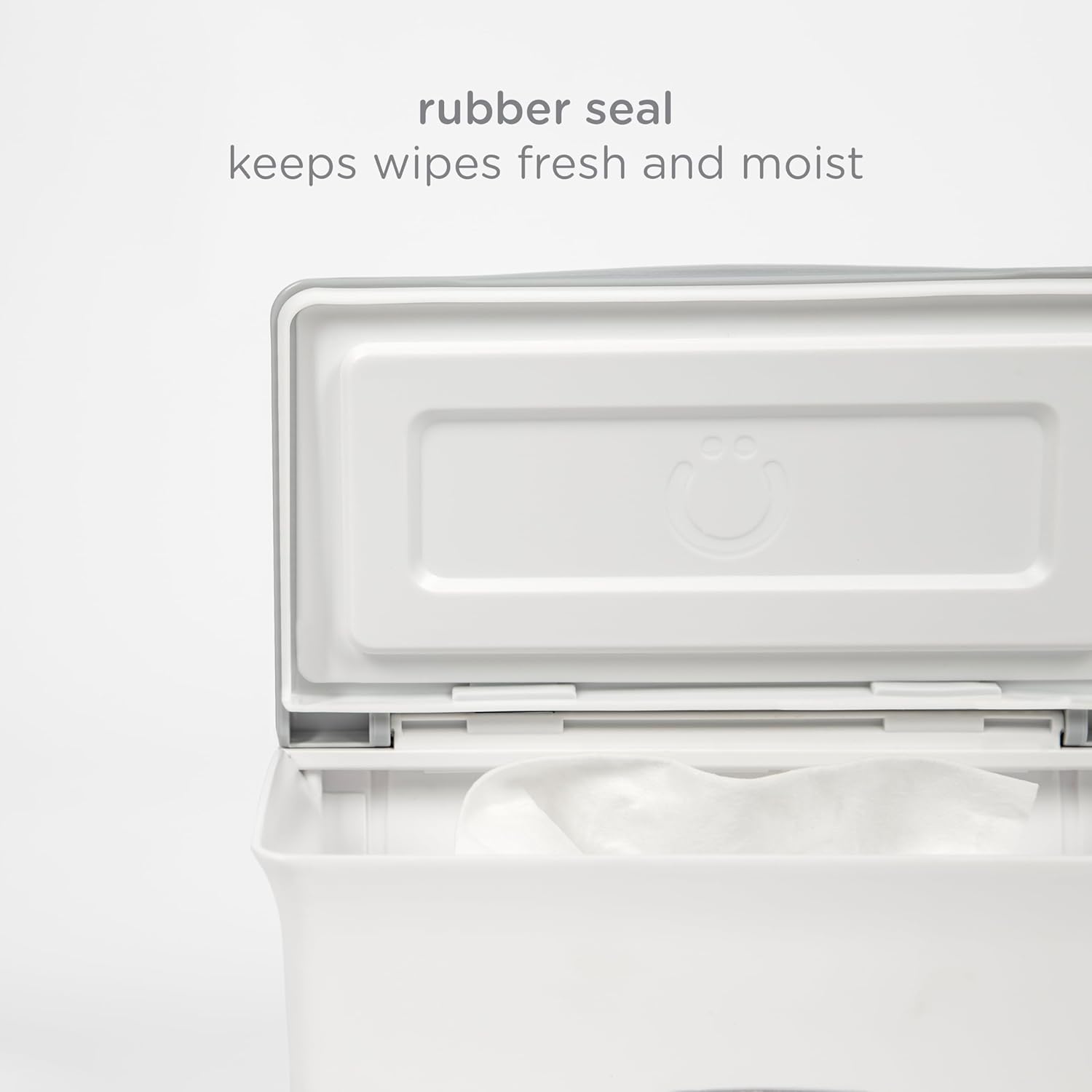 Ubbi Baby Wipes Dispenser, Baby Wipes Case, Baby Wipes Holder With Weighted Plate, Keeps Wipes Fresh And Non-Slip Rubber Feet, Gray