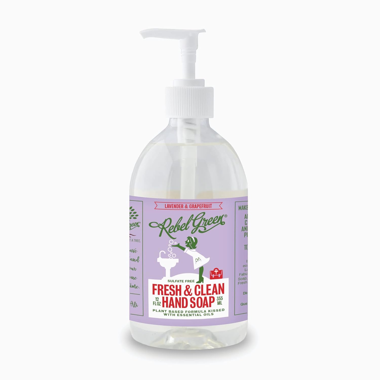 Rebel Green Liquid Hand Soap - Moisturizing Natural Bathroom & Kitchen Liquid Soap - Gentle Household Hand Wash With Fresh Peppermint & Lemon Scent - (1 Gallon Refill Bottle) : Beauty & Personal Care