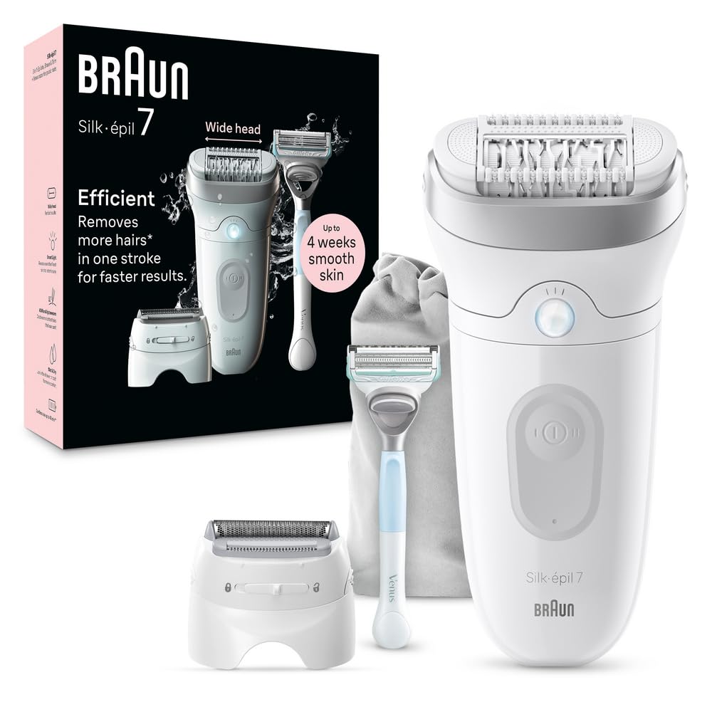 Braun Silk-Épil 7 Epilator, Wet & Dry, Lasting Smooth Skin, Se7-141