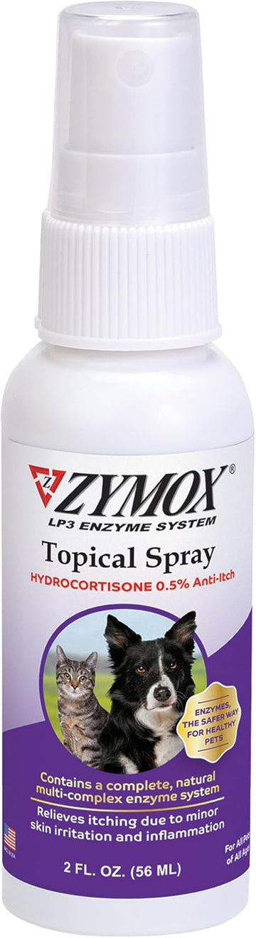 Pet King Brands Zymox Topical Hot Spot Spray For Dogs And Cats With .5% Hydrocortisone, 2Oz