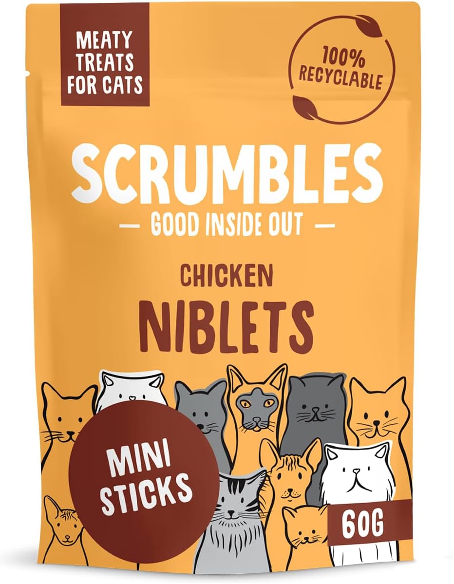 Scrumbles Meaty Treats for Cats, Air Dried Chicken Niblets Treats 50g