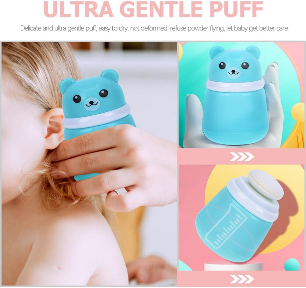 LALAFINA Puff Baby After- Body Travel for Kids Shaped Talcum Use Powder Containers with Home Care Large Design Cartoon Empty Storage Container Bottle: Shape Dispenser Cases Infant Loose : Baby