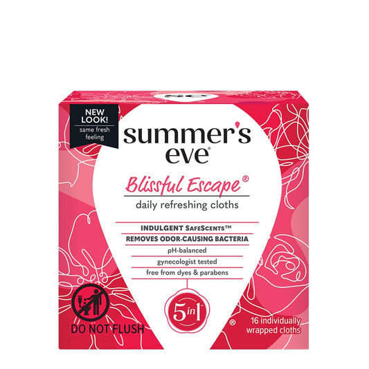 Summer'S Eve Blissful Escape Daily Refreshing Feminine Wipes, Removes Odor, Ph Balanced, 16 Count, (Pack Of 6)