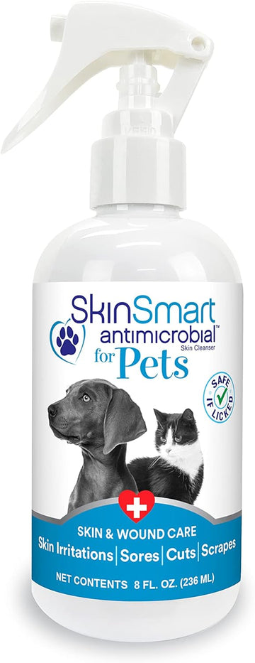 Skinsmart Antimicrobial Skin And Wound Care For Pets, Removes Bacteria To Promote Healing And Relieves Itch, 8 Ounce Spray Bottle