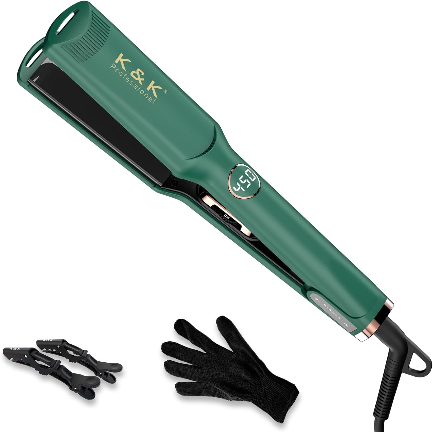 1 Inch Hair Straighteners Professional Flat Iron 3D Floating Mirror Titanium Plates Hair Curling And Straightening 450 Max High Heat Adjustable Temperature