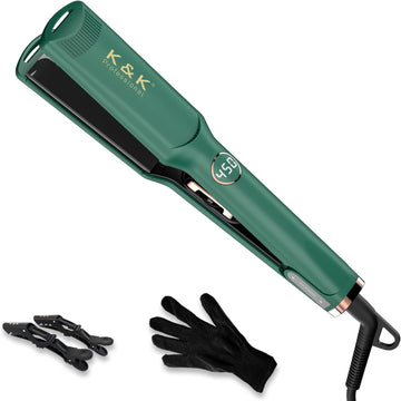 1 Inch Hair Straighteners Professional Flat Iron 3D Floating Mirror Titanium Plates Hair Curling And Straightening 450 Max High Heat Adjustable Temperature