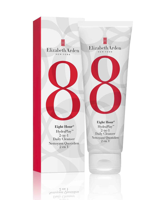 Elizabeth Arden Eight Hour Hydraplay 2-In-1 Daily Gentle Cleanser And Pore Minimizer Mask, Hydrating Face Wash With Kaolin Clay & Glycerin, Non-Comedogenic, Vegan, For All Skin Types, 4.2 Oz