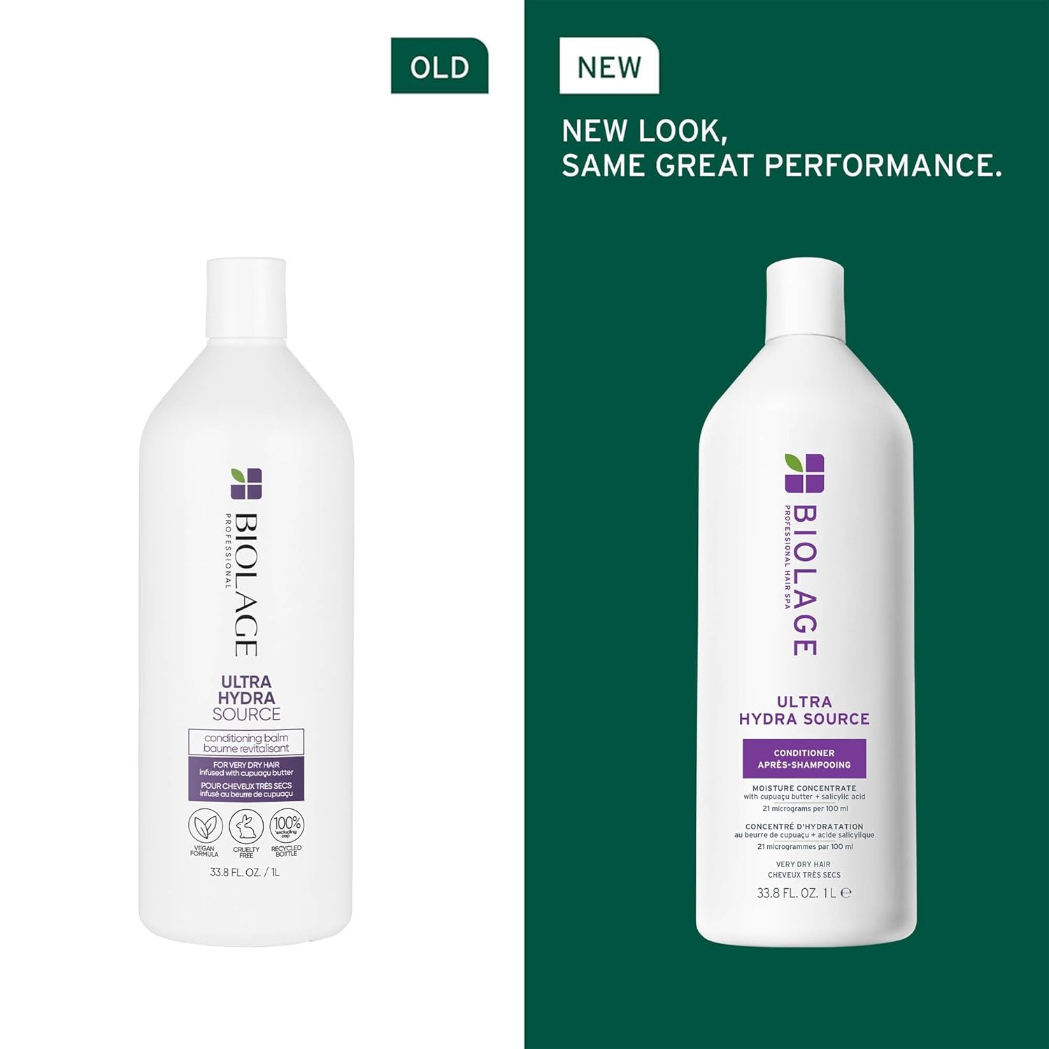 Biolage Ultra Hydra Source Conditioner - Intensely Conditions, For Very Dry, Thick, Coarse Hair, With Micro-Dosed With Cupuaçu Butter & Salicylic Acid, 33.8 Fl Oz, Packaging May Vary : Beauty & Personal Care