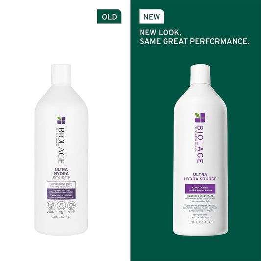 Biolage Ultra Hydra Source Conditioner - Intensely Conditions, For Very Dry, Thick, Coarse Hair, With Micro-Dosed With Cupuaçu Butter & Salicylic Acid, 33.8 Fl Oz, Packaging May Vary : Beauty & Personal Care