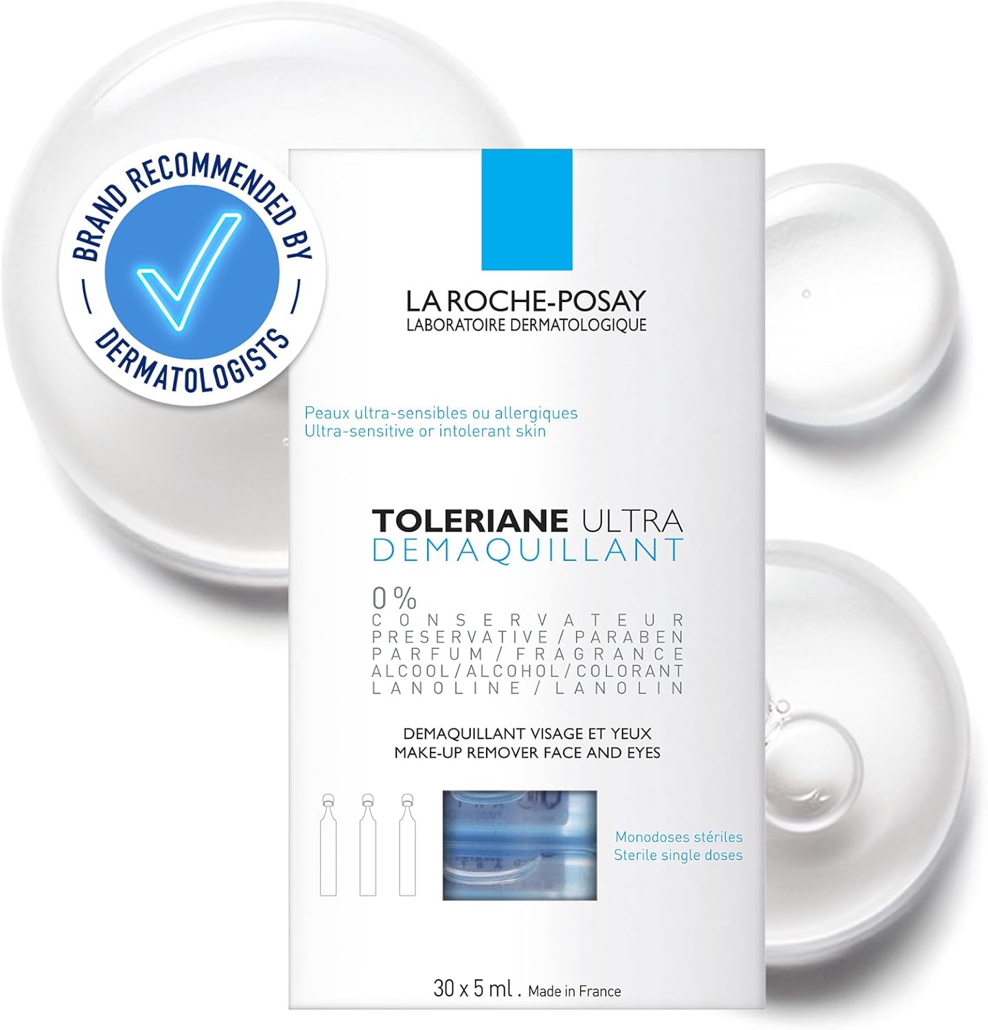 La Roche-Posay Toleriane Single Dose Make-Up Remover 30x5ml : Amazon.co.uk: Beauty