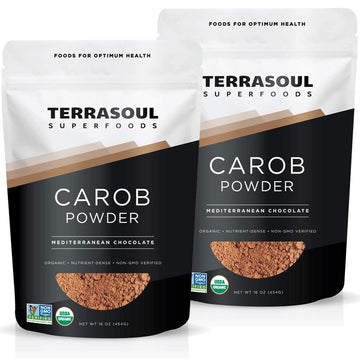 Terrasoul Superfoods Organic Carob Powder, 2 Lbs (2 Pack) - Cocoa Powder Alternative | High In Fiber