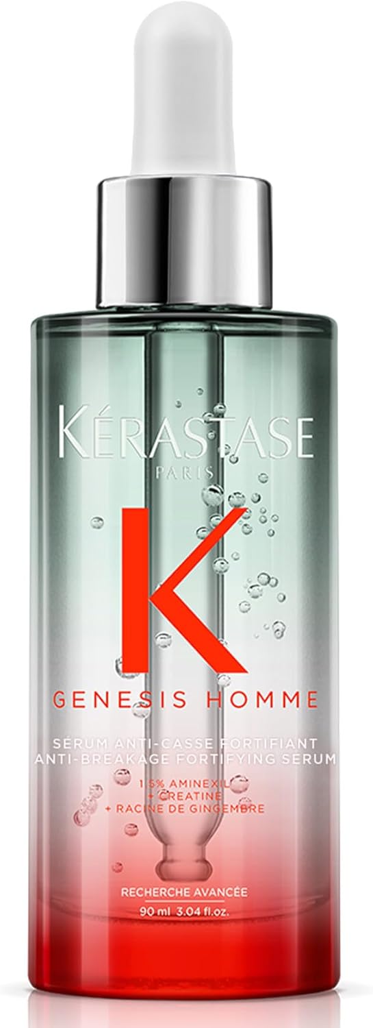 Kérastase Genesis Homme, Anti-Hair Fall Fortifying Serum, For Weakened & Thinning Hair, With Aminexil, Sérum Anti-Chute Fortifiant, 90 Ml