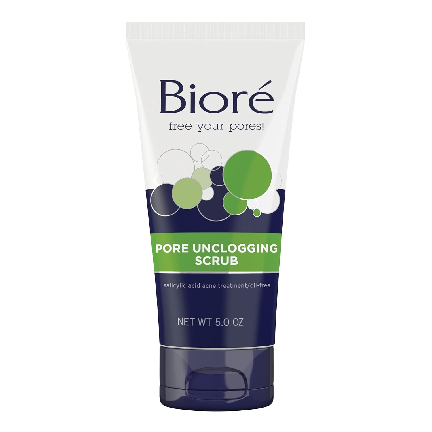 Bioré Pore Unclogging Scrub, Removes Excess Dirt And Oils, Face Scrub, With Salicylic Acid, Oil Free, 5 Ounces (Hsa/Fsa Approved)