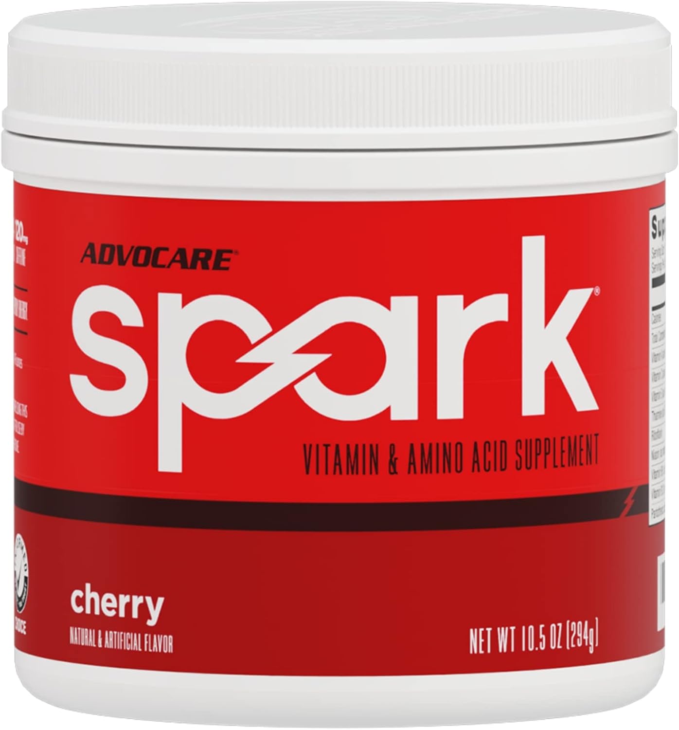 Advocare Spark Vitamin & Amino Acid Supplement - Focus & Energy Drink Powder Mix With Vitamin A, B-6, C & E - Also Includes L-Carnitine & L-Tyrosine - Cherry, 10.5 Oz