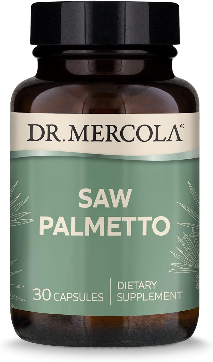 Dr. Mercola Saw Palmetto, 30 Servings (30 Capsules), Dietary Supplement, Supports Normal Detoxification Processes, Non-GMO