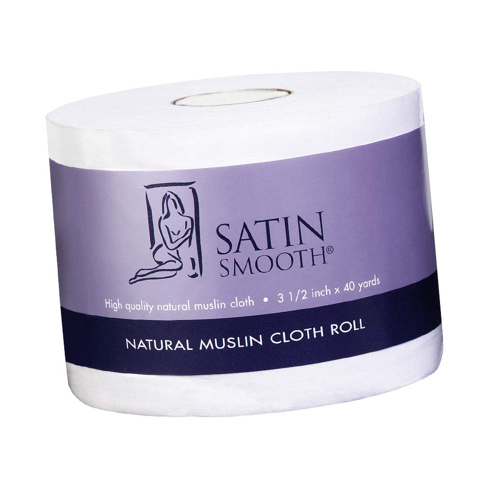 Satin Smooth Natural Muslin Waxing Cloth Roll For Hair Removal, 3.5 In X 40 Yards