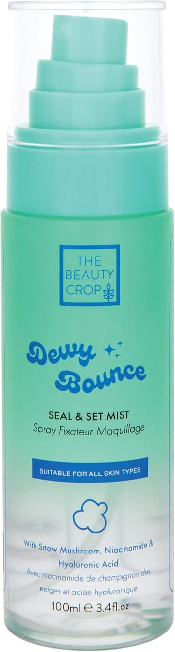 The Beauty Crop Dewy Bounce Seal & Set Mist - Hydrating Setting Spray For Radiant Glow, Smudge Proof, Transfer Resistant, Vegan Friendly - 100 Ml