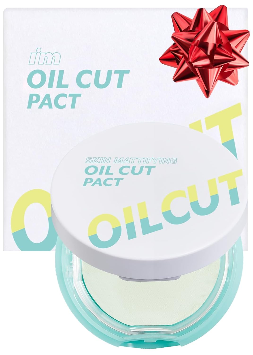 I'M Meme Compact - Oil Cut Pact | Valentines Day, Gift, Puff Included, Skin Mattifying, Oil Control, Sebum Absorbing, Pressed Powder, 0.34 Oz