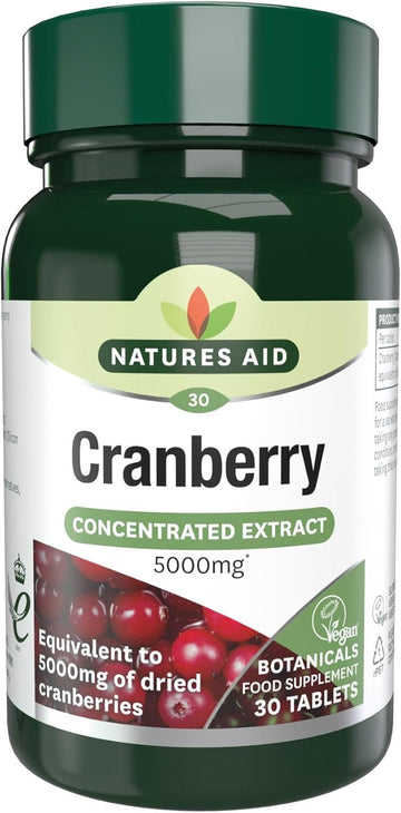 Natures Aid Cranberry Tablets 200Mg – High Strength Supplement For Urinary Tract Support, Bladder Health, Antioxidant Protection – Vegan, Gluten Free, Non-Gmo – 30 Tablets For Women & Men