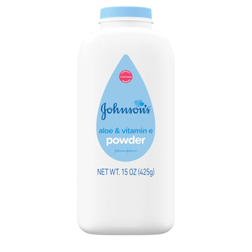 Johnson'S Baby Powder With Naturally Derived Cornstarch, Aloe & Vitamin E For Delicate Skin, Hypoallergenic, Free Of Parabens, Phthalates & Dyes For Gentle Baby Skin Care, 15 Oz