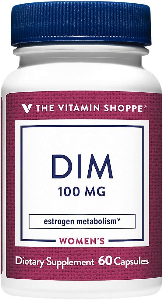 The Vitamin Shoppe DIM 100MG with Bioperine Black Pepper Extract, Supports Estrogen Metabolism for Women's Health (60 Capsules)