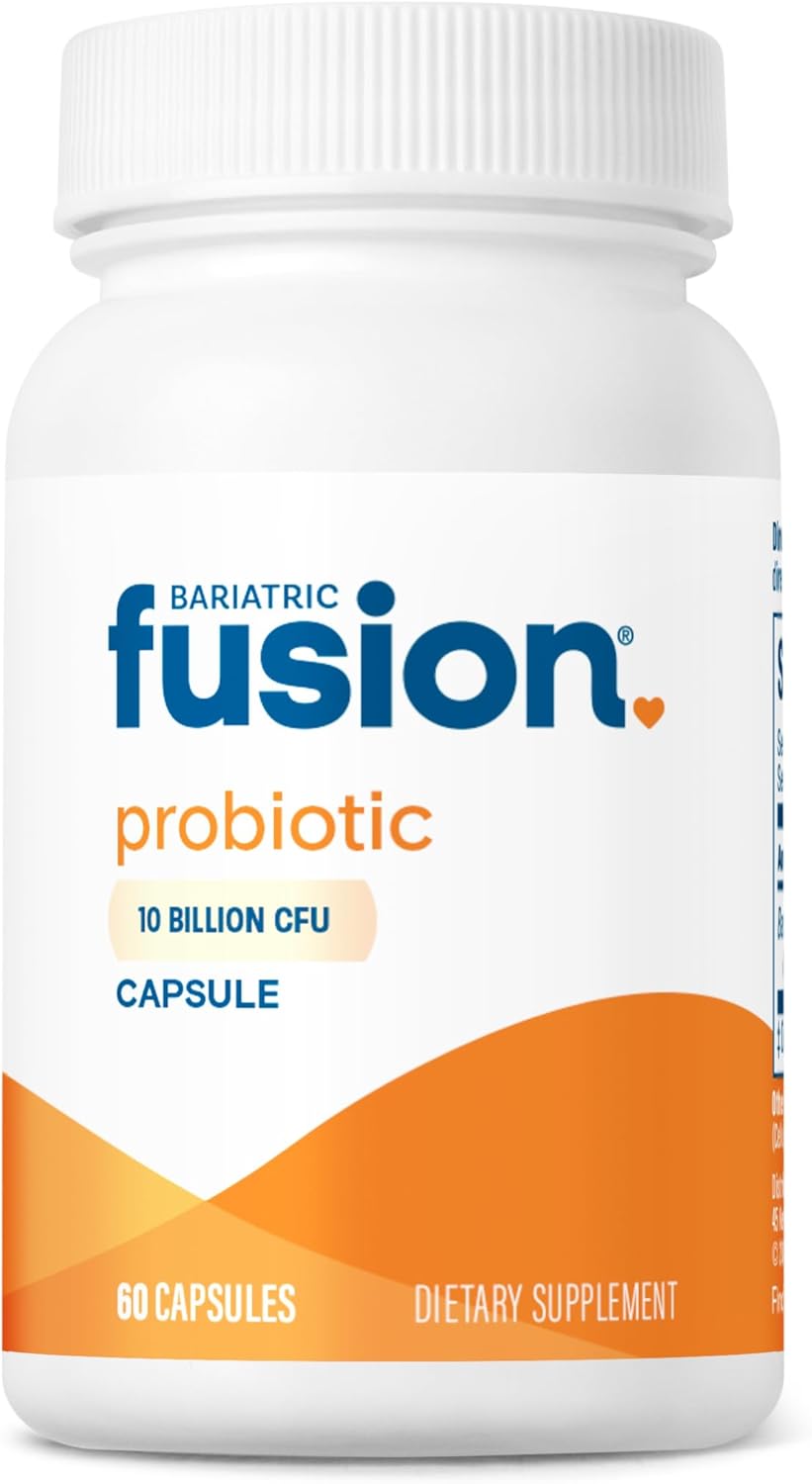 Bariatric Fusion Probiotic Capsule | Easy To Swallow Bariatric Vitamin | 10 Billion Cfu | Bacillus Coagulans | Support Digestive & Immune Health | 60 Count