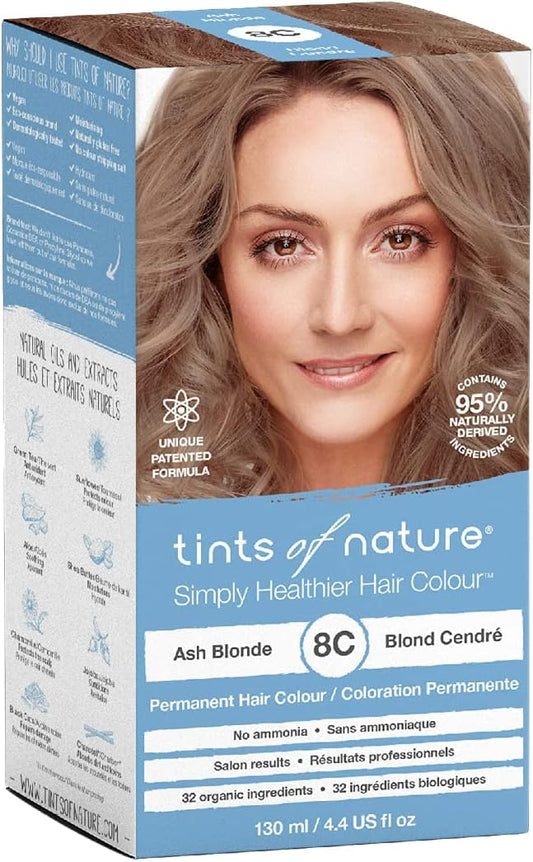 Tints Of Nature 8N Natural Light Blonde Permanent Hair Dye, Nourishes Hair And Covers Greys, Ammonia-Free, 130Ml