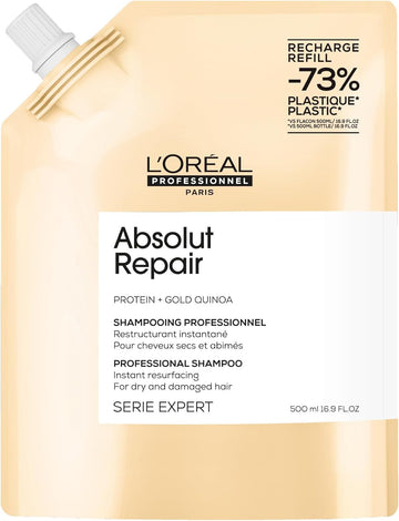 L’Oréal Professionnel Absolut Repair Refill Shampoo 500Ml, For Dry Hair, Instant Hydration, Softness & Shine