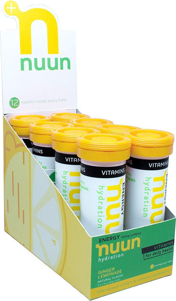 Nuun Hydration Vitamins Electrolyte Tablets + Vitamins + Caffeine, Gin