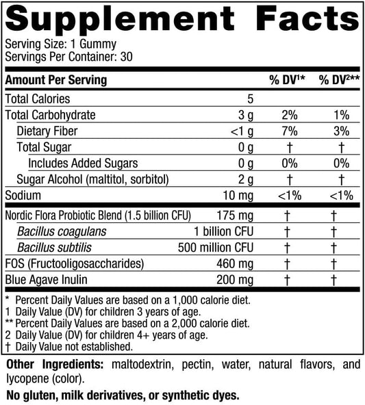 Nordic Naturals Zero Sugar Kids Probiotic Gummies - Strawberry Watermelon Flavor - 30 Gummies - Supports Digestive Wellness & Immune Health - Non-GMO - Third Party Tested - Vegan - 30 Servings