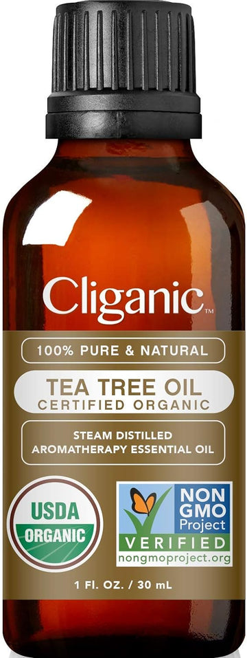 Cliganic Organic Tea Tree Essential Oil, 100% Pure Natural, for Aromatherapy | Non-GMO Verified