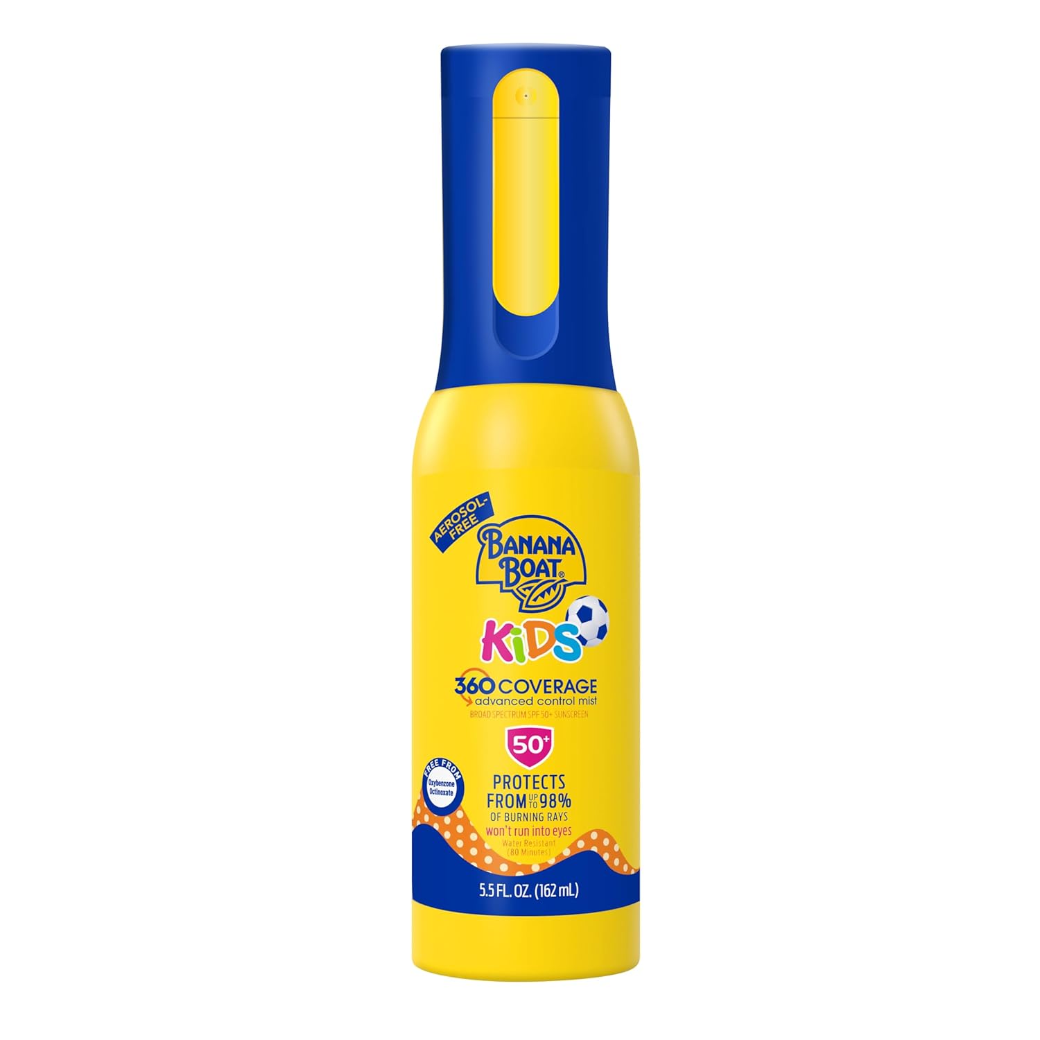 Banana Boat Kids 360 Coverage Sunscreen Mist SPF 50+ | Refillable Sunscreen Bottle, SPF 50 Sunscreen Spray Mist Bottle, Non-Aerosol Sunscreen, Sunscreen Applicator for Kids, 5.5oz