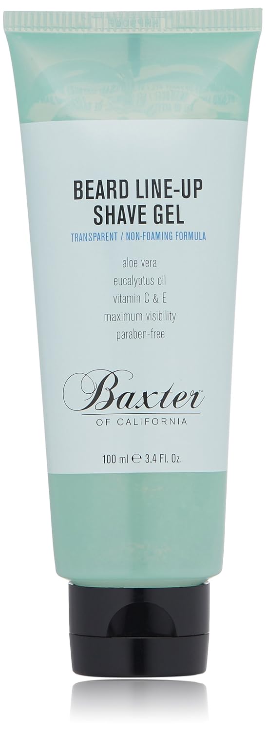 Baxter of California Beard Line-Up Shave Gel for Men |Non-Foaming | Paraben-Free | 3.4 fl. Oz