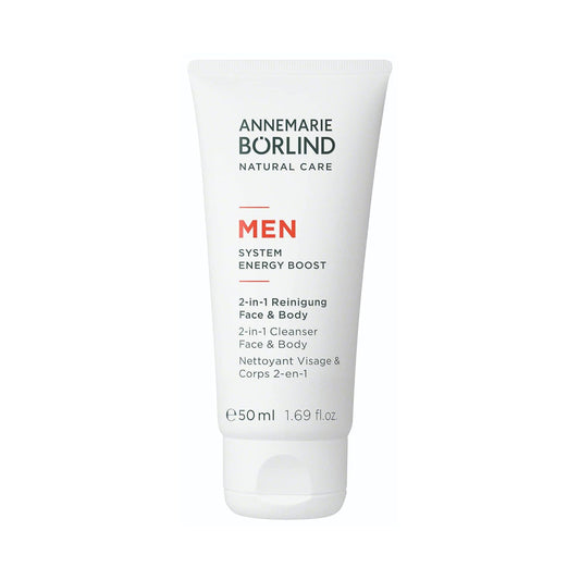 Annemarie Börlind - Men System Energy Boost 2-In-1 Cleanser Face & Body - Energizing & Refreshing Facial & Body Skin Care, With Organic Juniper Extract, Vegan, 6.76 Fl. Oz. : Beauty & Personal Care