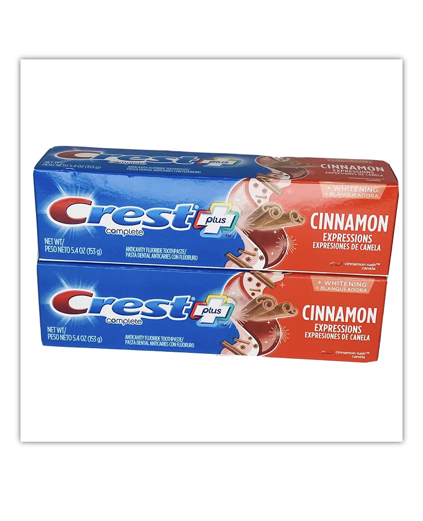 Crest Plus Complete + Whitening Cinnamon Rush Expressions 5.4 Oz 2 Boxes