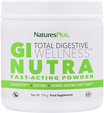 NaturesPlus GI Natural Drink Powder - 6.14 Ounce, Vegetarian Powder - Dietary Supplement for Total Digestive Wellness - Probiotics, Prebiotics, Enzymes - Gluten-Free - 30 Servings